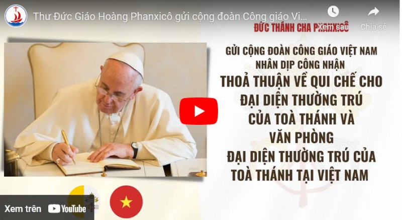 Thư Đức Giáo Hoàng Phanxicô gửi cộng đoàn Công giáo Việt Nam