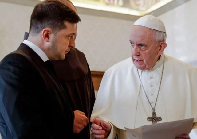 Đức Phanxicô trong buổi tiếp kiến riêng tại Vatican với tổng thống Zelensky ngày 8 tháng 2 năm 2020