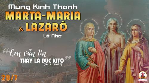 Đón Người vào nhà (29.07.2023 – Thứ Bảy Tuần16 TN, Thánh Martha, Maria và Lazarô)