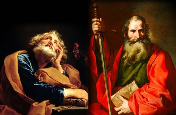 Thánh Phêrô và thánh Phaolô, hai vị tông đồ cột trụ của Giáo hội. Ảnh: Pinterest.com