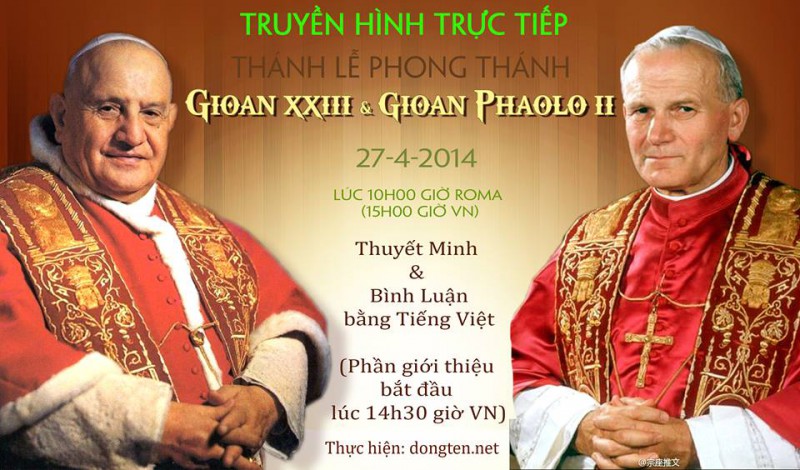 Truyền hình trực tiếp Thánh Lễ Phong Thánh
