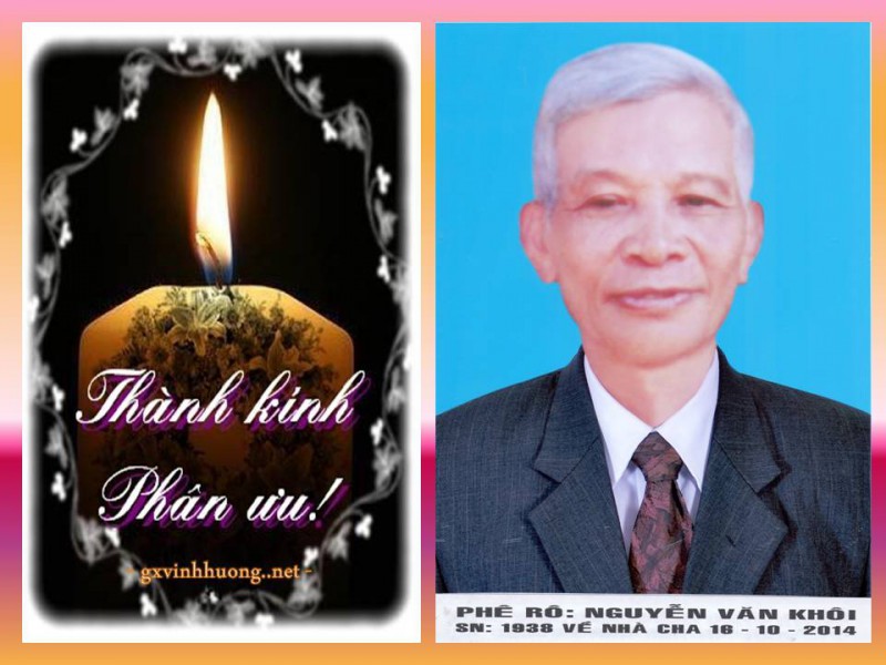 Cáo phó: Ông Phêrô Nguyễn Văn Khôi