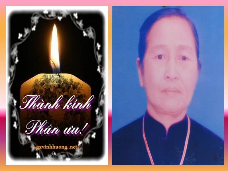 Cáo phó: Bà Maria Trần Thị Duy  (Bà Tửu)