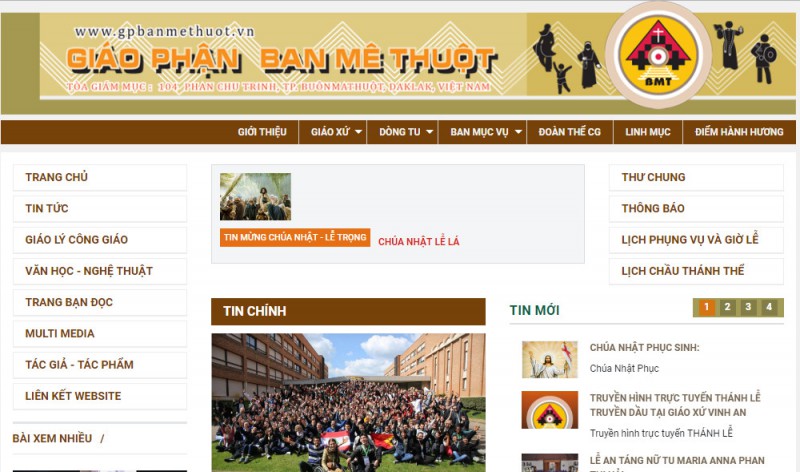 THÔNG BÁO Về website mới của Giáo phận Ban Mê Thuột: gpbanmethuot.com