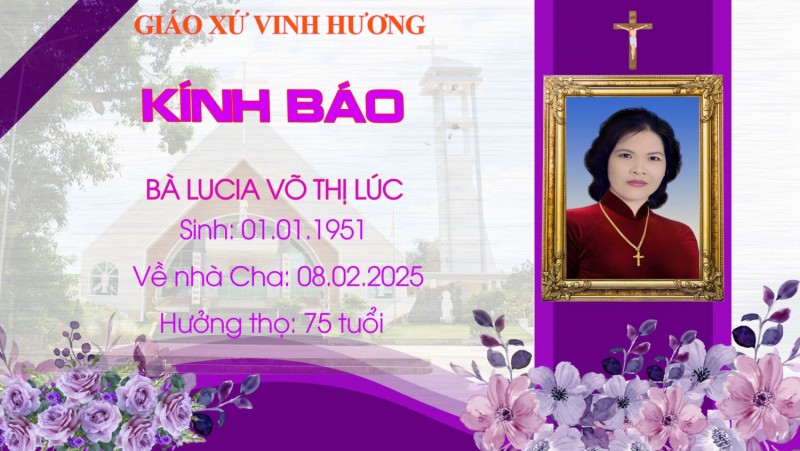 CÁO PHÓ: Bà Lucia Võ Thị Lúc (Bà Thế)